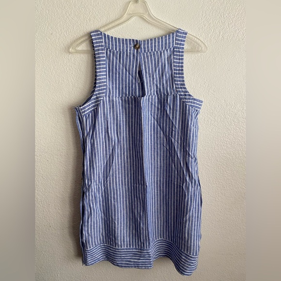 ForCynthia Linen Blend Striped Knee Length Shift Dress M - Picture 5 of 11